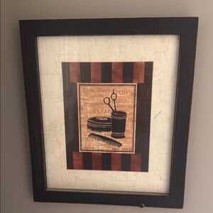 Barber Shop Themed Framed Wall Art